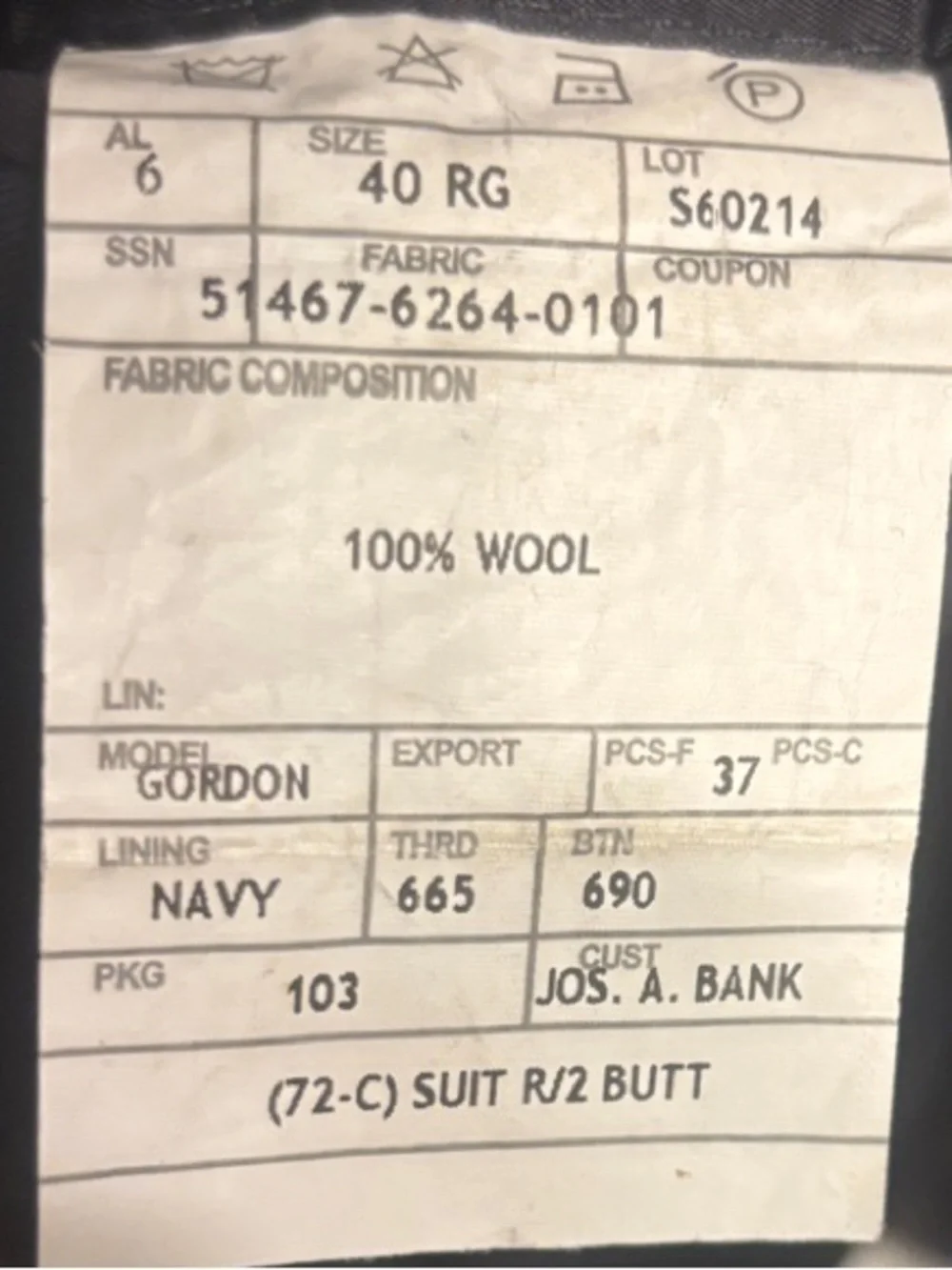 Jos. A. Bank Men's Dark Navy Two-Piece Suit